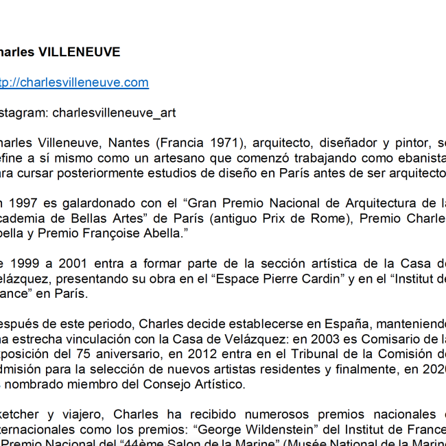 Imagen del curriculum vitae de Charles Villeneuve